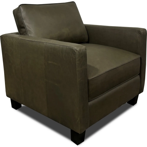4040 Accent Armchair in Olive Green Top Grain Leather